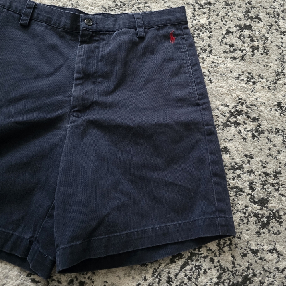 Vintage Ralph Lauren Sport Highrise Shorts Womens Size 4 Navy (Red Horse)